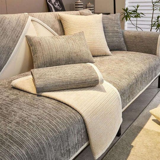 Sofa Cover with Pet-Friendly Design and Chenille Fabric