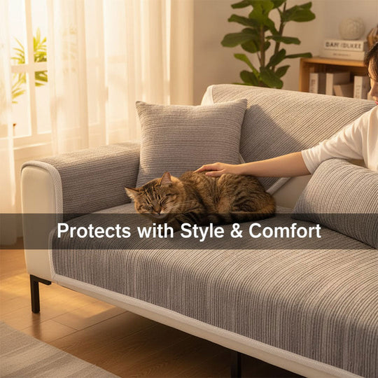 Sofa Cover with Pet-Friendly Design and Chenille Fabric
