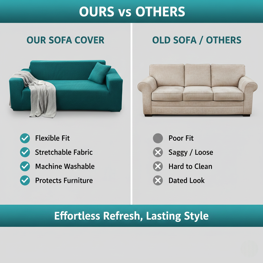 Sofa Cover with Stretch Fabric and Machine Washable Design