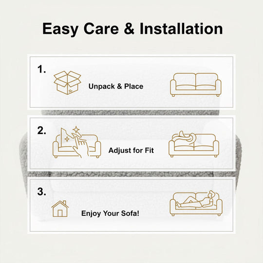 Sofa Cover with Waterproof Sherpa Fleece and Non-Slip Design