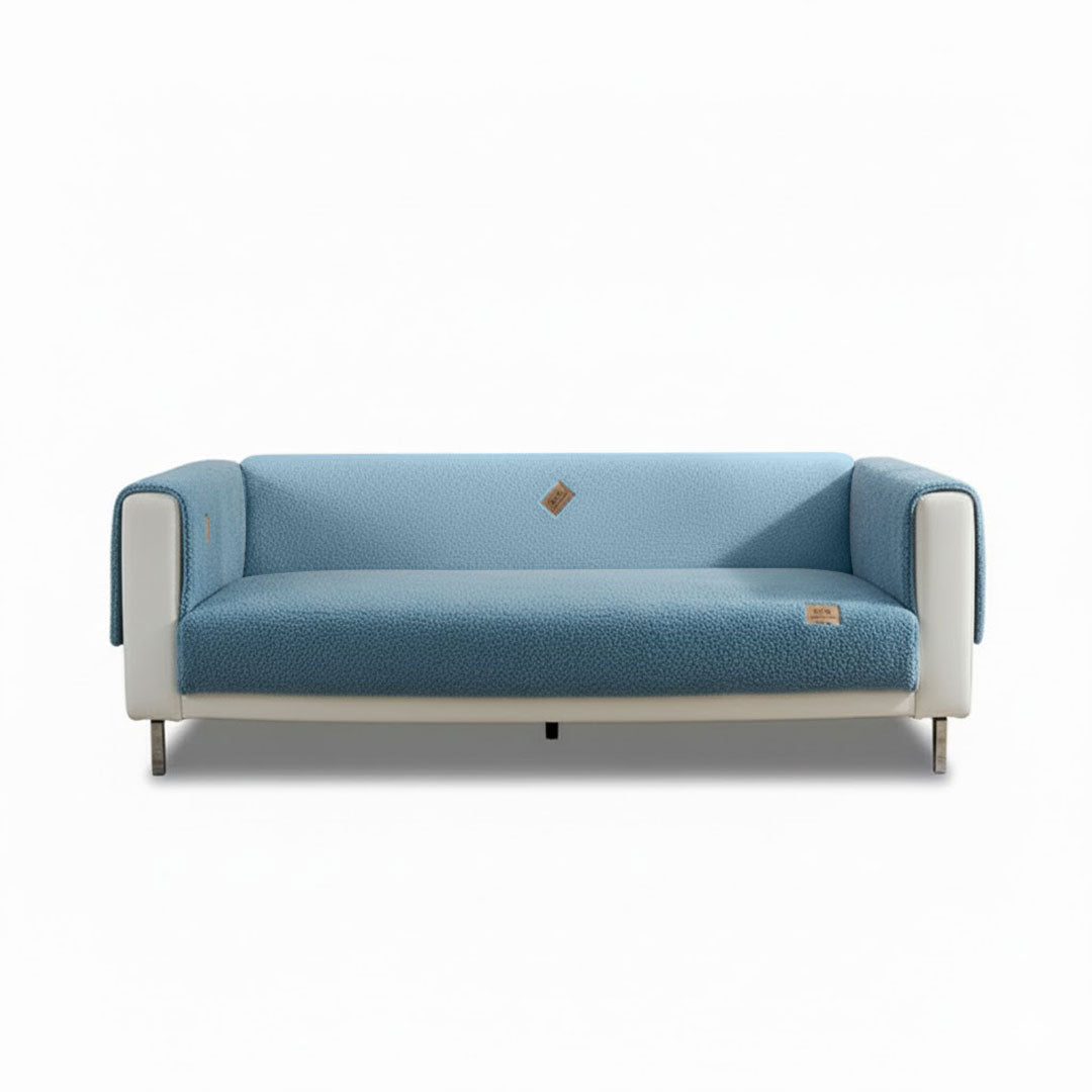 Sofa Cover with Waterproof Sherpa Fleece and Non-Slip Design