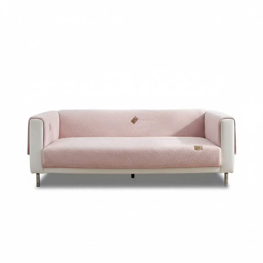 Sofa Cover with Waterproof Sherpa Fleece and Non-Slip Design