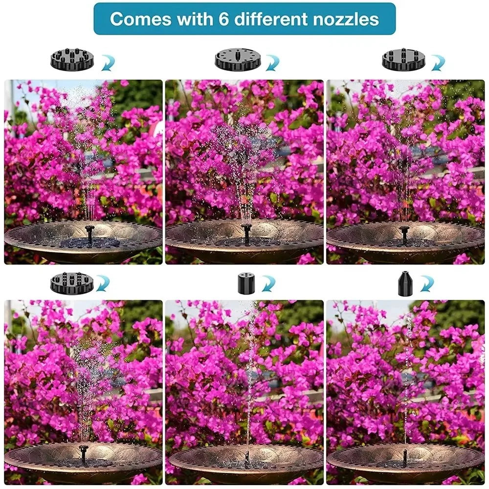 Solar Fountain Pump with Floating Design and Bird Bath Compatibility