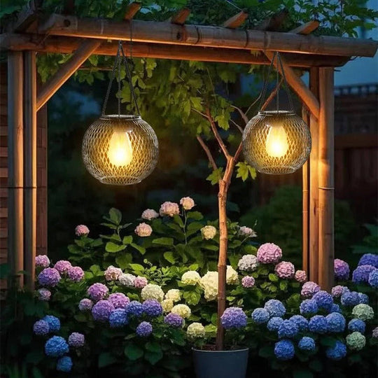 Solar Lantern with Warm LED Light and Hanging Design