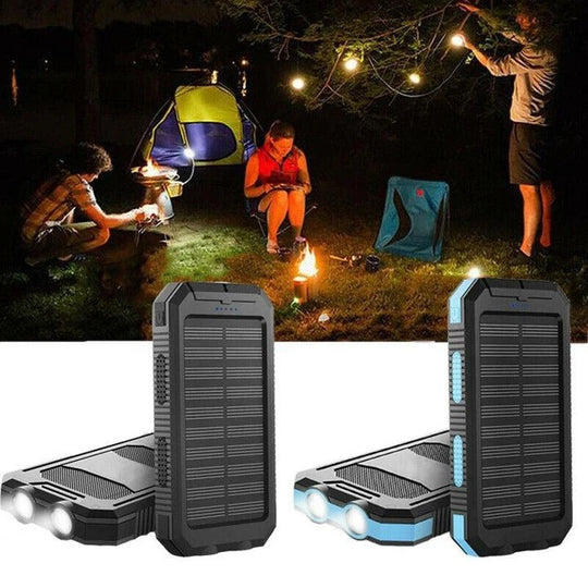 Solar Power Bank with Dual USB Ports and Portable Design
