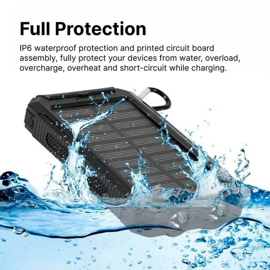 Solar Power Bank with Dual USB Ports and Portable Design