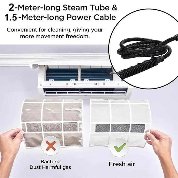 Steam Cleaner with Nozzles and Heat-Resistant Gloves