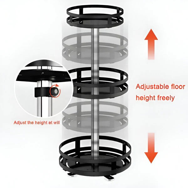 Storage Organizer with Swivel Design and 3 Tiers