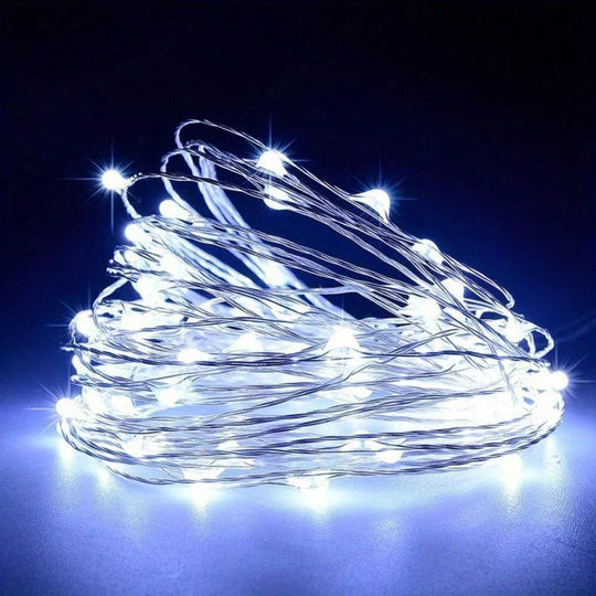 String Lights with Battery Power and Warm White Glow
