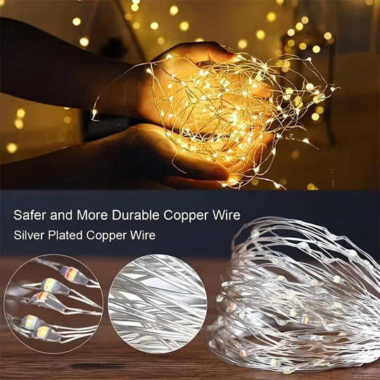 String Lights with Battery Power and Warm White Glow