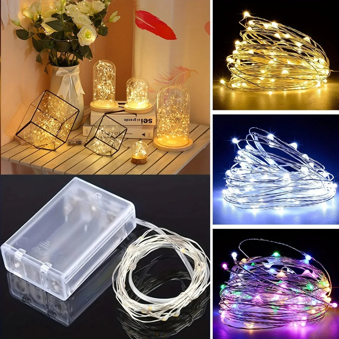 String Lights with Battery Power and Warm White Glow