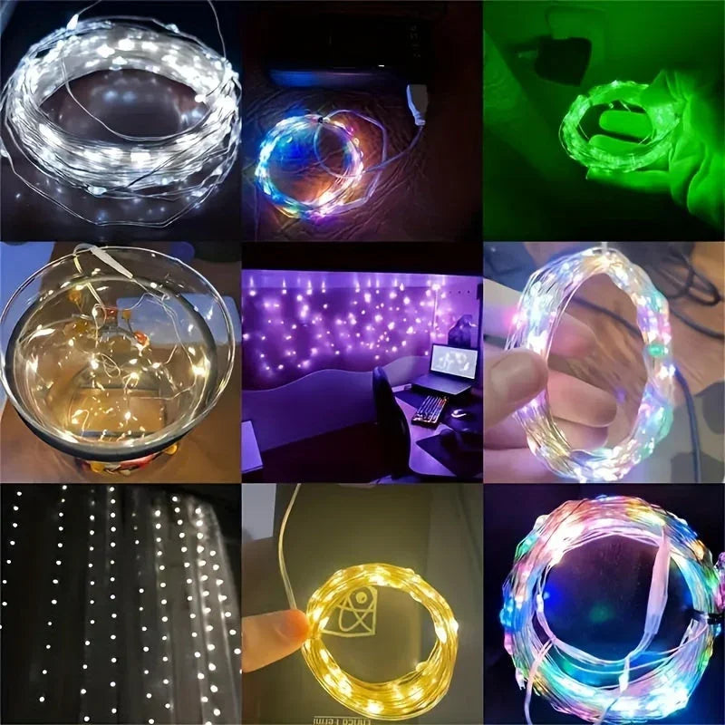 String Lights with Battery Power and Warm White Glow
