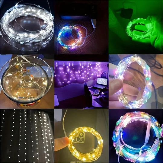String Lights with Battery Power and Warm White Glow
