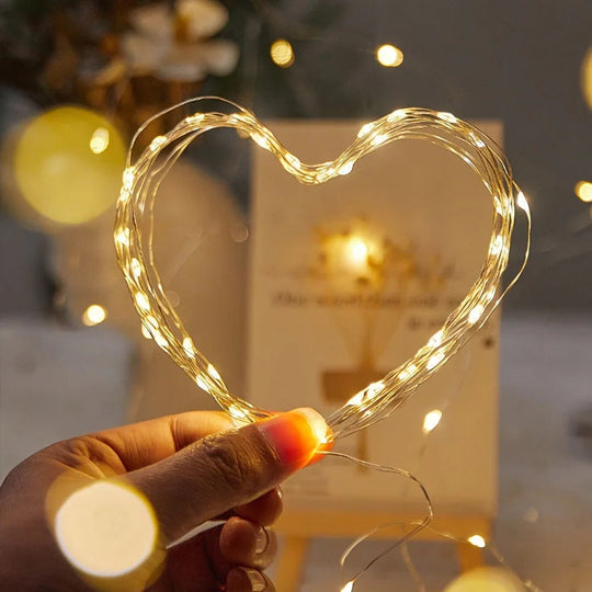 String Lights with Battery Power and Warm White Glow
