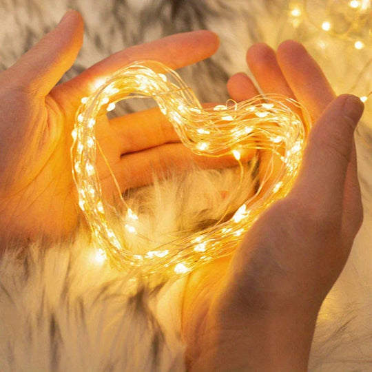 String Lights with Battery Power and Warm White Glow
