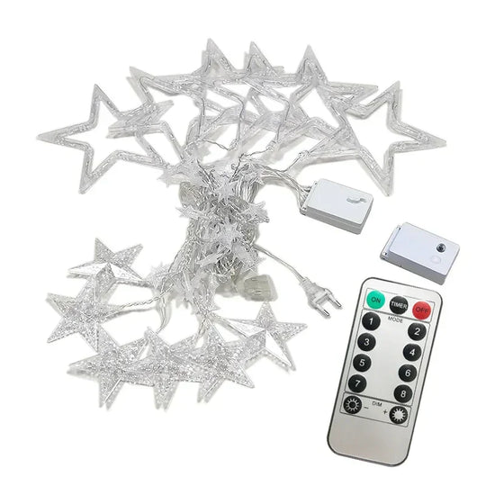 String Lights with LED Stars and Decorative Design