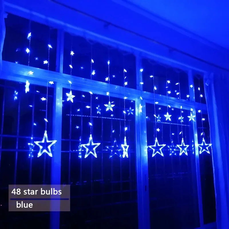 String Lights with LED Stars and Decorative Design