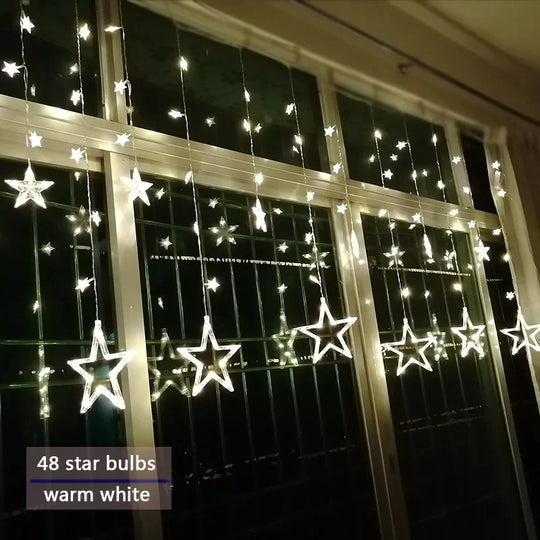 String Lights with LED Stars and Decorative Design