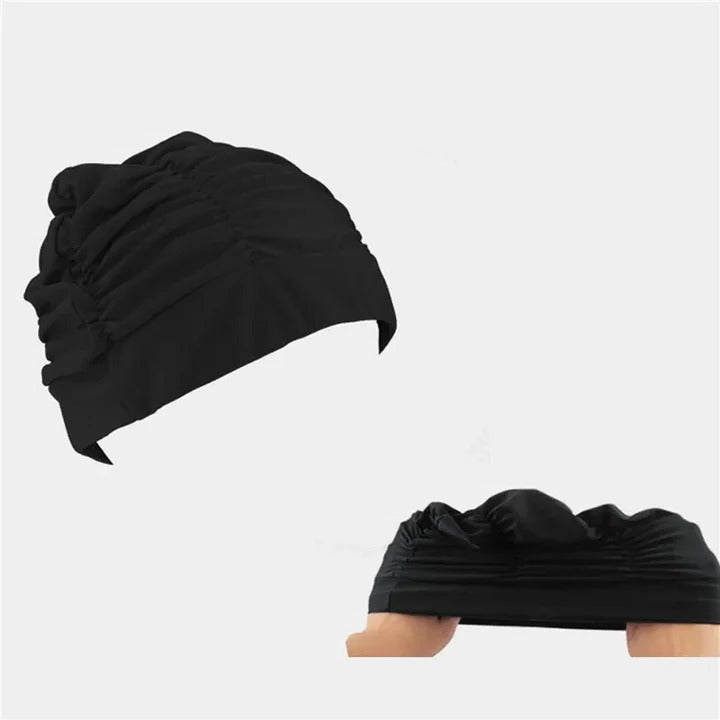 Swim Cap with Stretch Fabric and Turban Style