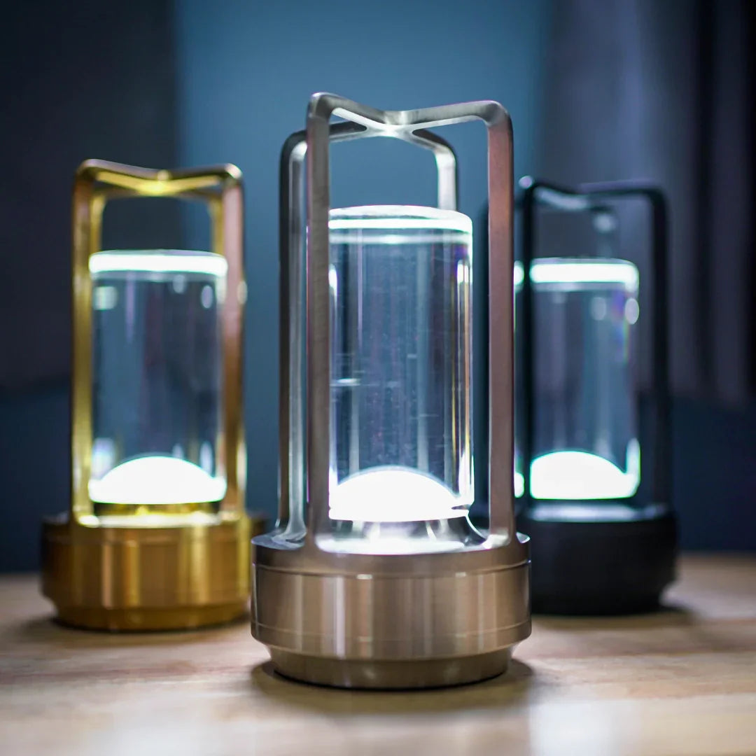 Table Lamp with Crystal Design and Wireless Charging