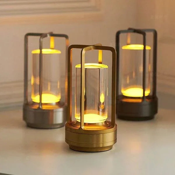 Table Lamp with Crystal Design and Wireless Charging