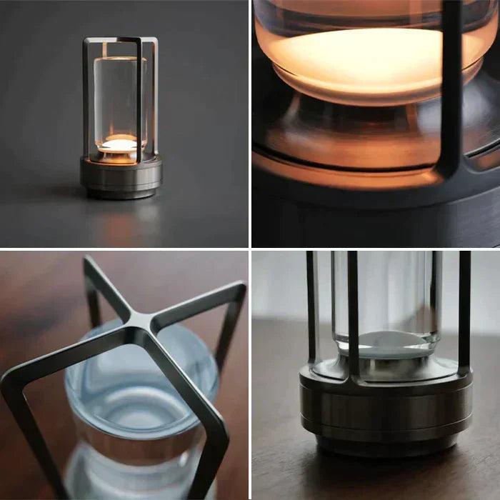 Table Lamp with Crystal Design and Wireless Charging