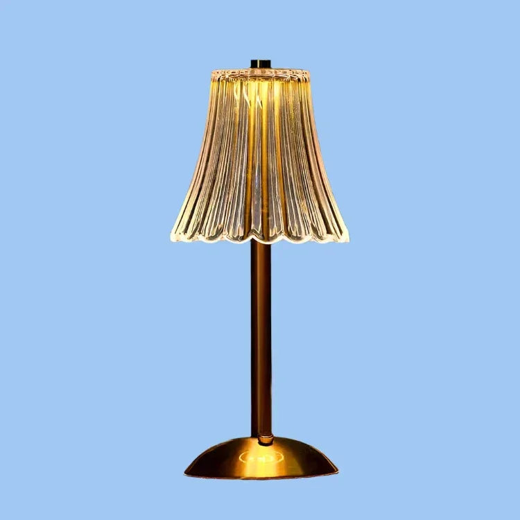 Table Lamp with Crystal Shade and USB Charging