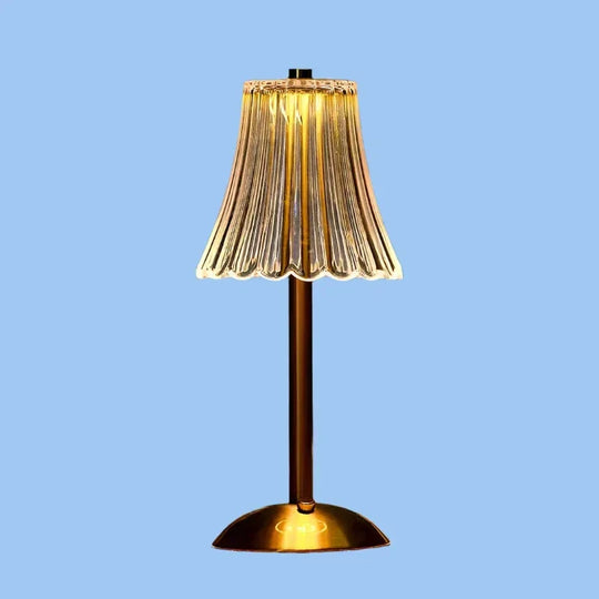 Table Lamp with Crystal Shade and USB Charging