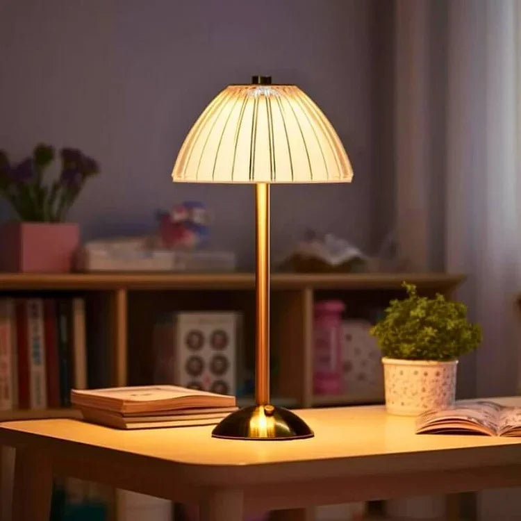 Table Lamp with Crystal Shade and USB Charging