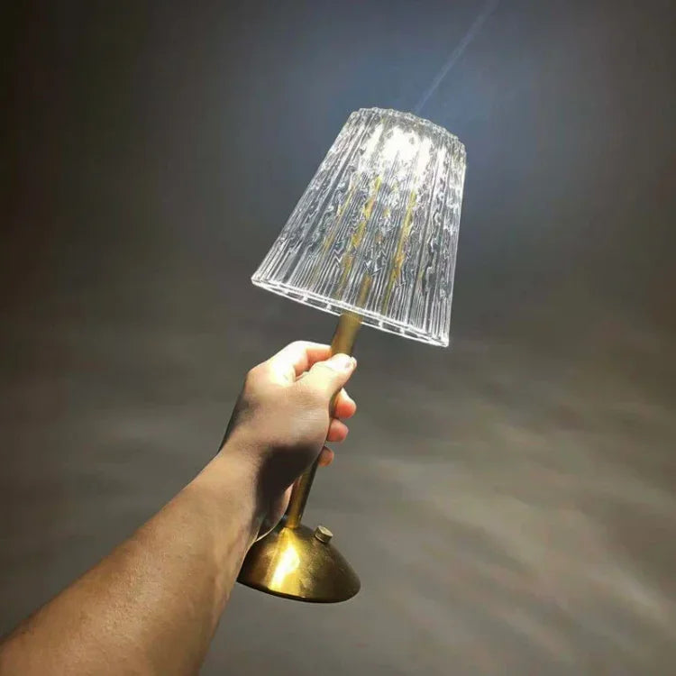 Table Lamp with Crystal Shade and USB Charging