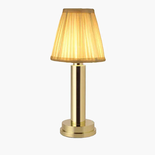 Table Lamp with Gold Base and Fabric Shade