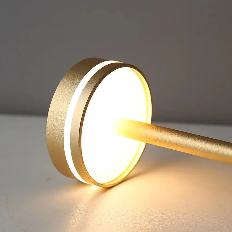 Table Lamp with Gold Finish and LED Touch Control