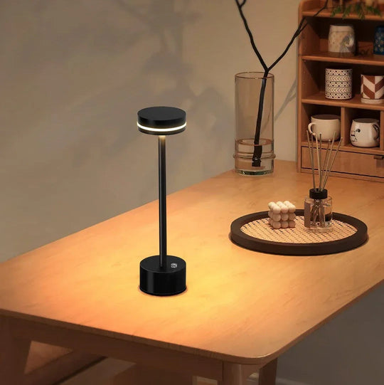 Table Lamp with Gold Finish and LED Touch Control