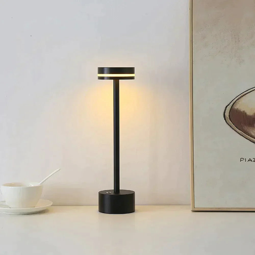 Table Lamp with Gold Finish and LED Touch Control