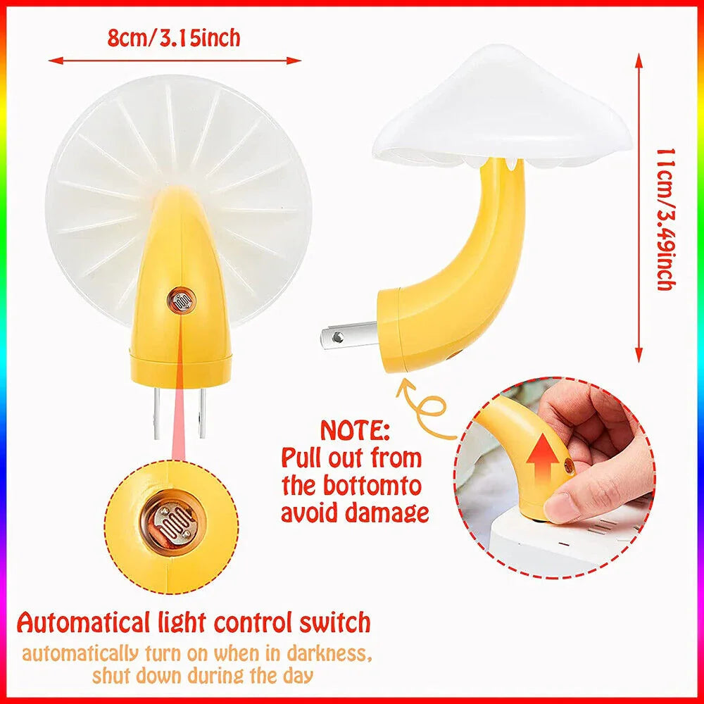 Table Lamp with LED Lighting and Mushroom Design