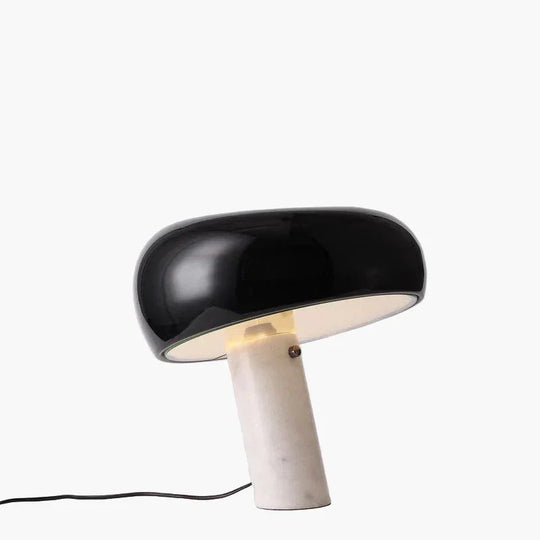 Table Lamp with Marble Base and Metal Shade