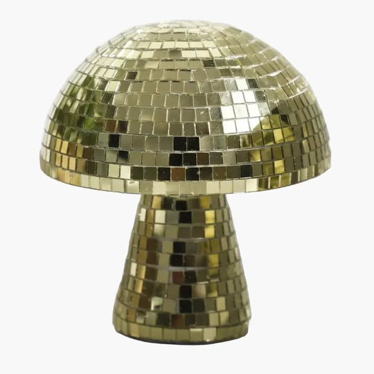 Table Lamp with Mushroom Design and Reflective Tiles