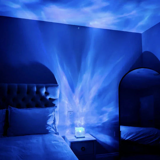 Table Lamp with Ocean Wave Design and Color Changing Light