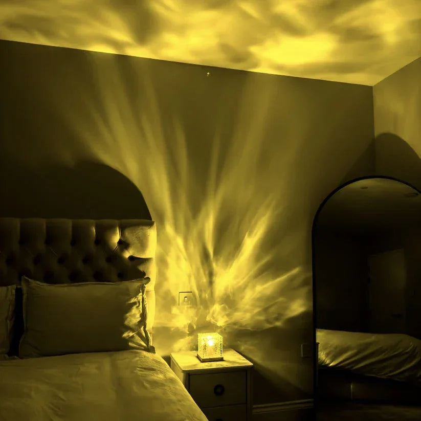 Table Lamp with Ocean Wave Design and Color Changing Light