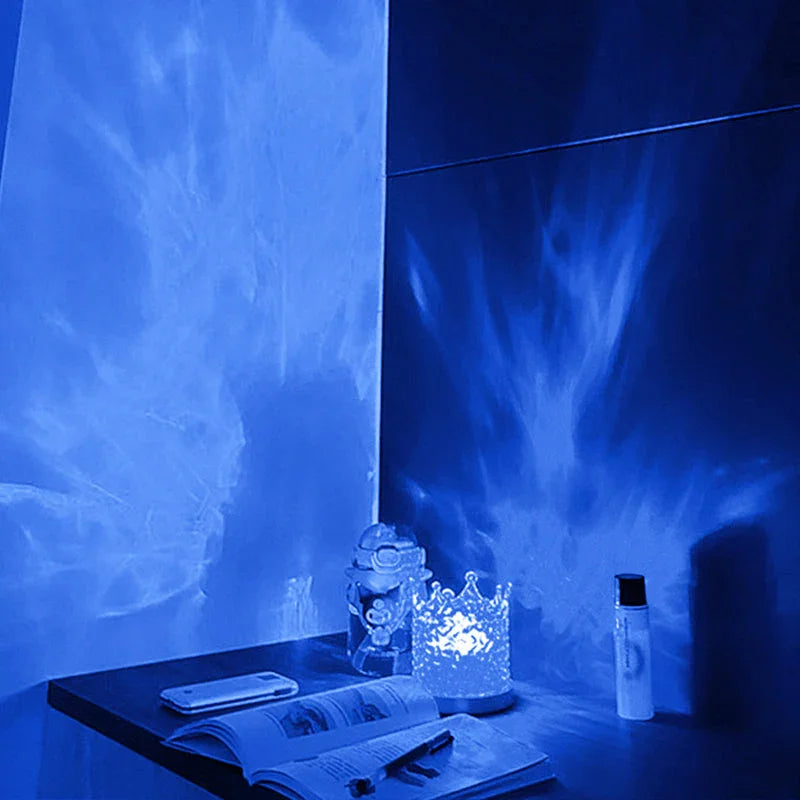 Table Lamp with Ocean Wave Design and Color Changing Light