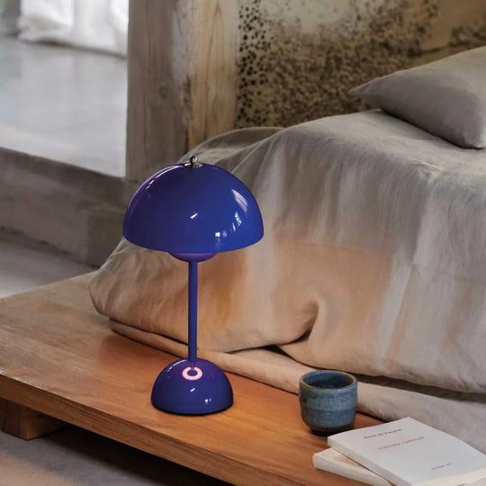 Table Lamp with Rechargeable Battery and White Dome