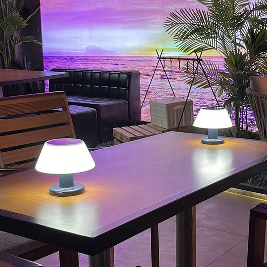 Table Lamp with Solar Power and LED Bulbs