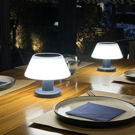 Table Lamp with Solar Power and LED Bulbs