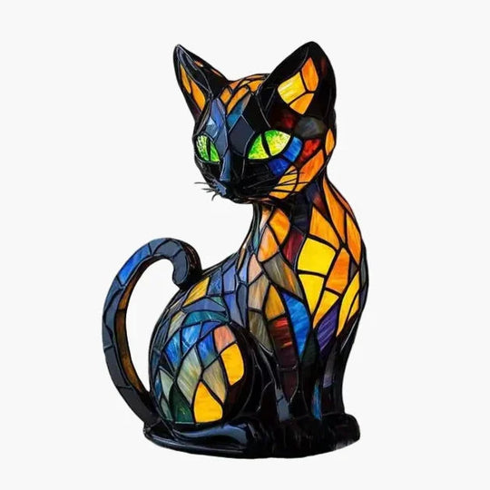 Table Lamp with Stained Glass Design and Bedside Functionality