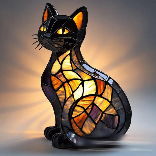 Table Lamp with Stained Glass Design and Bedside Functionality