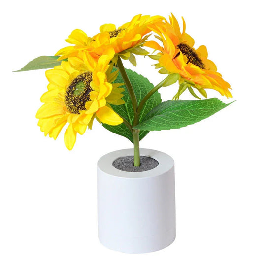 Table Lamp with Sunflower Design and LED Rechargeable