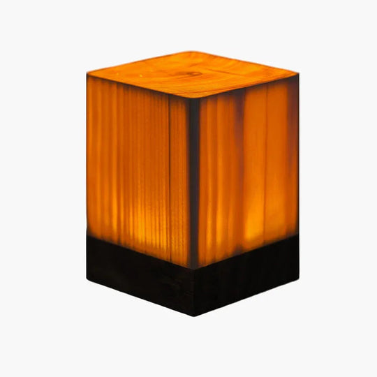 Table Lamp with Touch Control and Wood Finish