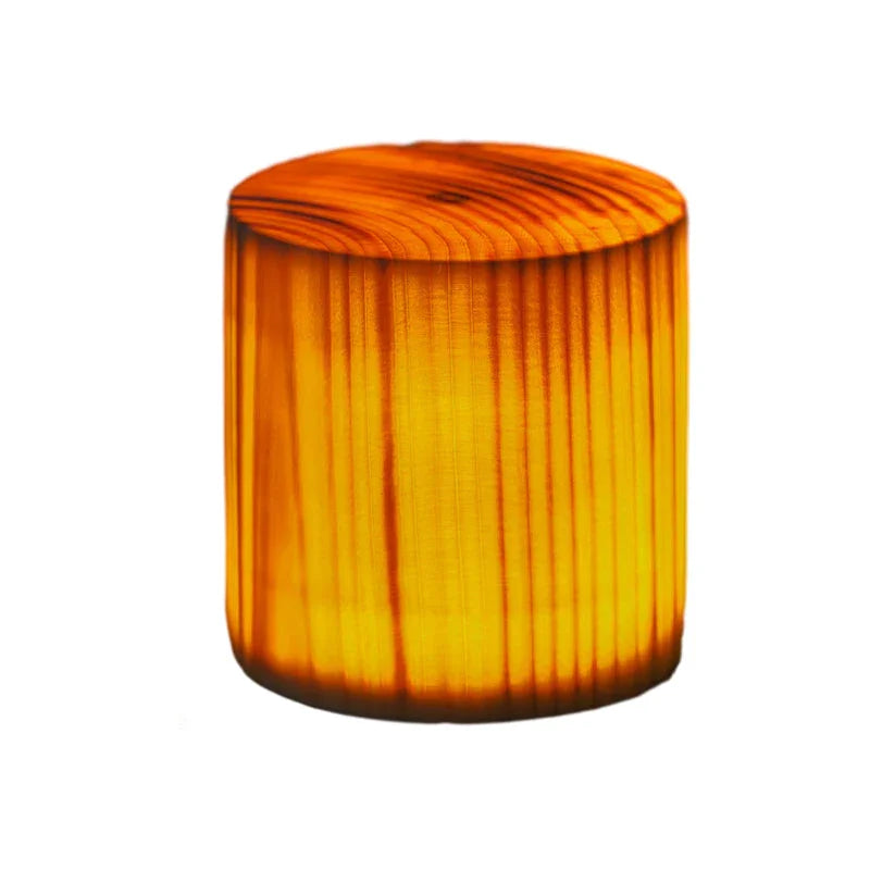 Table Lamp with Touch Control and Wood Finish