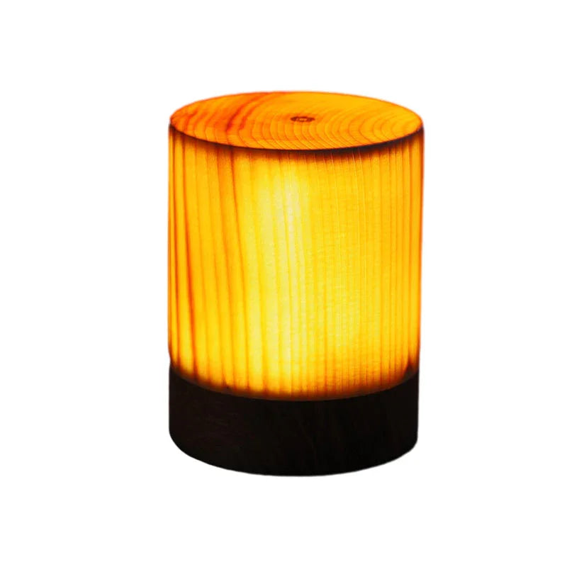 Table Lamp with Touch Control and Wood Finish