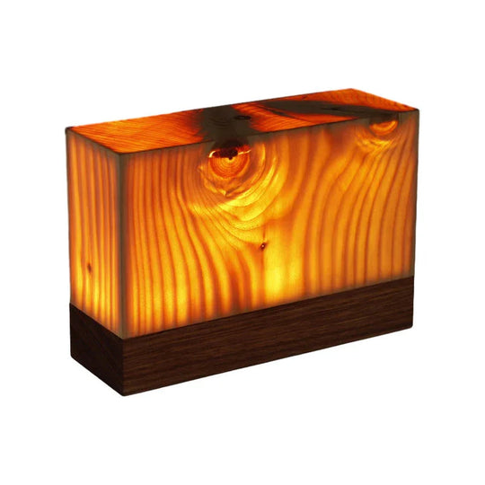 Table Lamp with Touch Control and Wood Finish